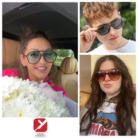 YUELUQU Polarized Sunglasses Men Women Retro Square Pilot Sunglasses 70s Vintage Trendy Plastic Frame Sun Glasses (Tortoise-Green)