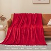 Aisbo Fleece Blanket Red Throw - Versatile Soft Warm Blanket