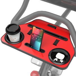 Qsxou Desk Attachment for Peloton Bike+ (NOT Bike) Tray Holder for Phone, Cup, Tablet, Ergonomic Platform Tray Accessories for Peloton Spin Bikes(red)