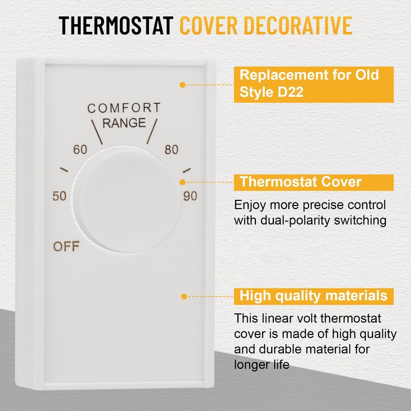 White Double Pole Line Volt Thermostat Cover for Old Style