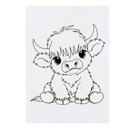 'Baby Highland Cow' Temporary Tattoo - Water Resistant, Skin-Safe, Non-Toxic Transfer (TO00082991)