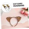 OATIPHO 9pcs Leopard Print Cat Ear Headbands Plush Soft Animal