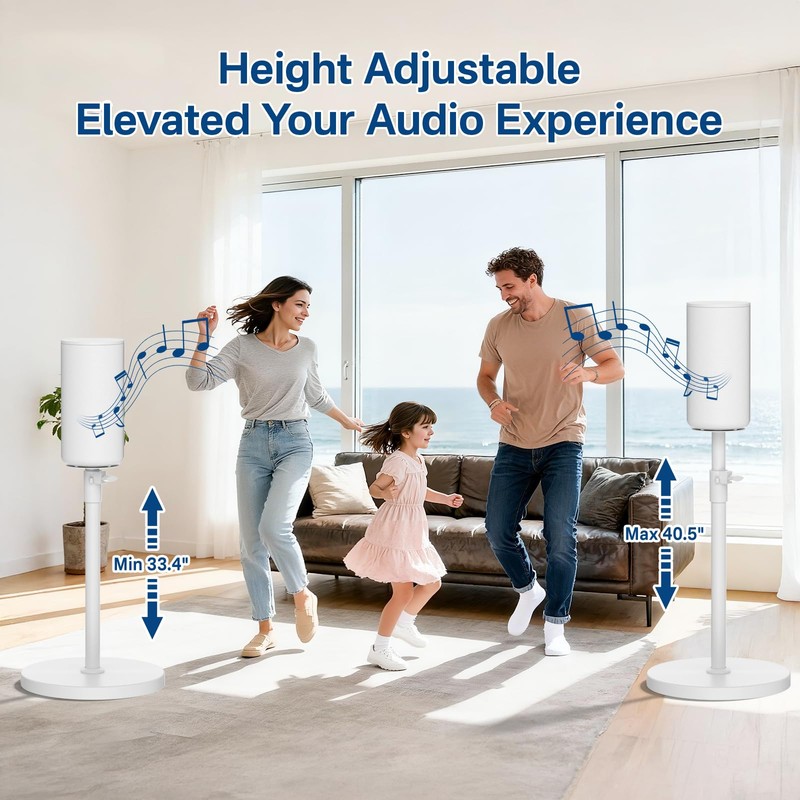 Height Adjustable Floor Speaker Stands Pair for Sony HT-A9 Speaker