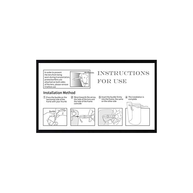 Full Face Protective_Shield_Visor, Plastic Adjustable Transparent Face_Visor Resistant to Prevent