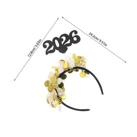 Mikinona 3pcs Year Hairbands Gold Numeric Headbands Lightweight Party Hair Hoops for Women Festive Holiday Accessories with Glittering PU Plastic Felt Design