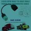 J1939 9Pin Male to OBD2 Male Cable-Heavy Duty Commercial Truck