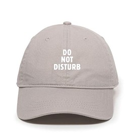 Do Not Disturb Baseball Cap Embroidered Cotton Adjustable Dad Hat Light Grey