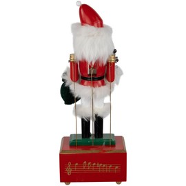 Northlight Animated and Musical Santa Christmas Nutcracker with Bear - 12"