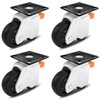 Upgrade Leveling Casters with Ratchet Handle, Height-Adjustable Plate Casters, White