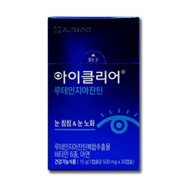 Chong Kun Dang Health iClear Lutein Zeazathin Cha Inpyo 500mg 30 capsules 1 box / 종근당건강 아이클리어 루테인 지아자틴 차인표 500mg 30캡슐 1박스