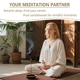 WOCHOLL Sandalwood Incense Sticks Aromatic Sticks (100 Gm Pack + Free Holder) Organic, Low Smoke, Yoga, Meditation Relaxation, Aromatherapy (100 Gm, Sandalwood)
