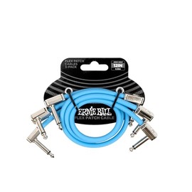 Ernie Ball Flex Patch Cable 30 cm - Azul - Paquete de 3