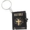 Miniature Holy Bible Keychain, Black Scripture Pendant with Cross Charm,