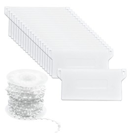 20 Pcs Vertical Blind Weights and Chains 10m, Replacement Bottom Slats Spares, Chain for Home Office Vertical Blinds Accessories, White (127 mm)