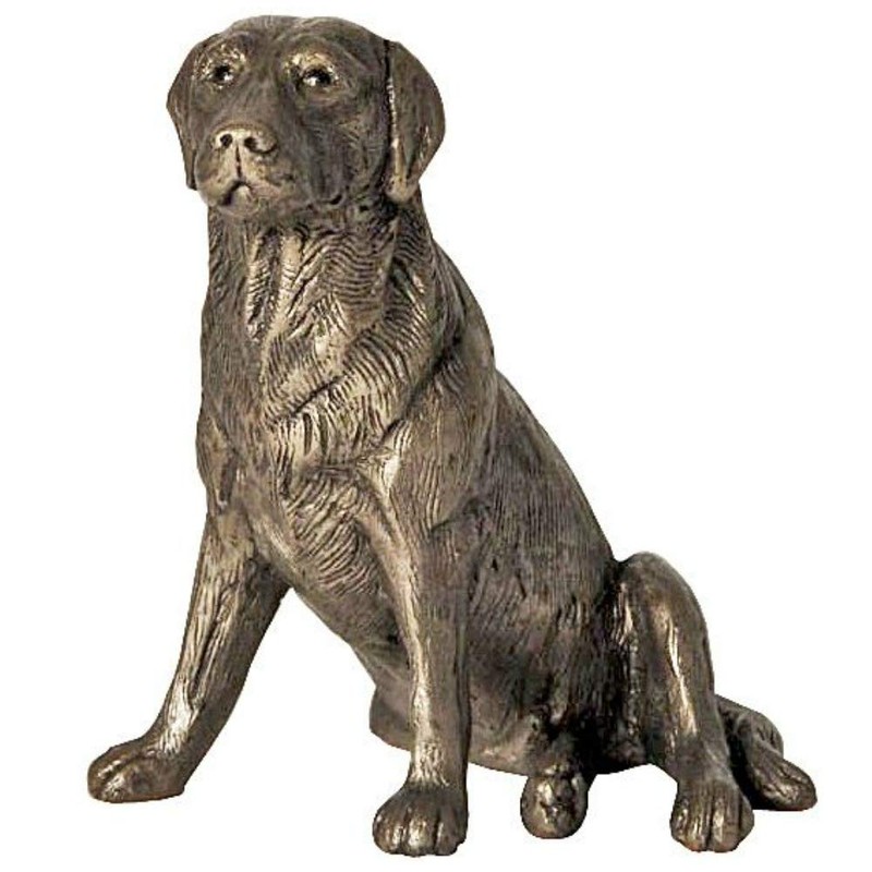Nigel', Labrador Sitting, Cold Cast Bronze Sculpture by Bulgarian sculpture