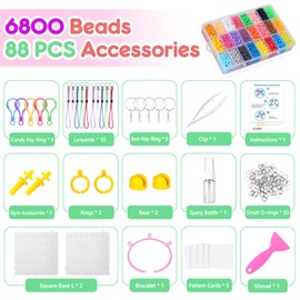 CGBOOM 6800 Beads Starter Set, Magic Water Beads for Children, Beads Refill Set, Magic Pearls Beads Starter Set