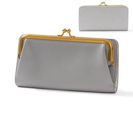 Cockatoo Large Wallet for Women, Nappa Leather Bifold Ladies Purse with Kiss-Lock Coin Pocket and ID Window, Lime Gray, One Size, Fashion Multifunction