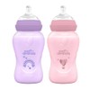 Evenflo Advanced Biberones Anticólicos Cuello Ancho, Rosa y Lila, Flujo
