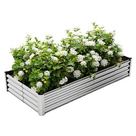 XALBDMNB Raised Garden Bed Outdoor,6×3×1ft(1pcs Galvanized Raised Garden Bed for Vegetables Flowers,Large Planter Raised Beds for Gardening,Metal Planter Box for Fruits Herbs,Garden Bed Kit