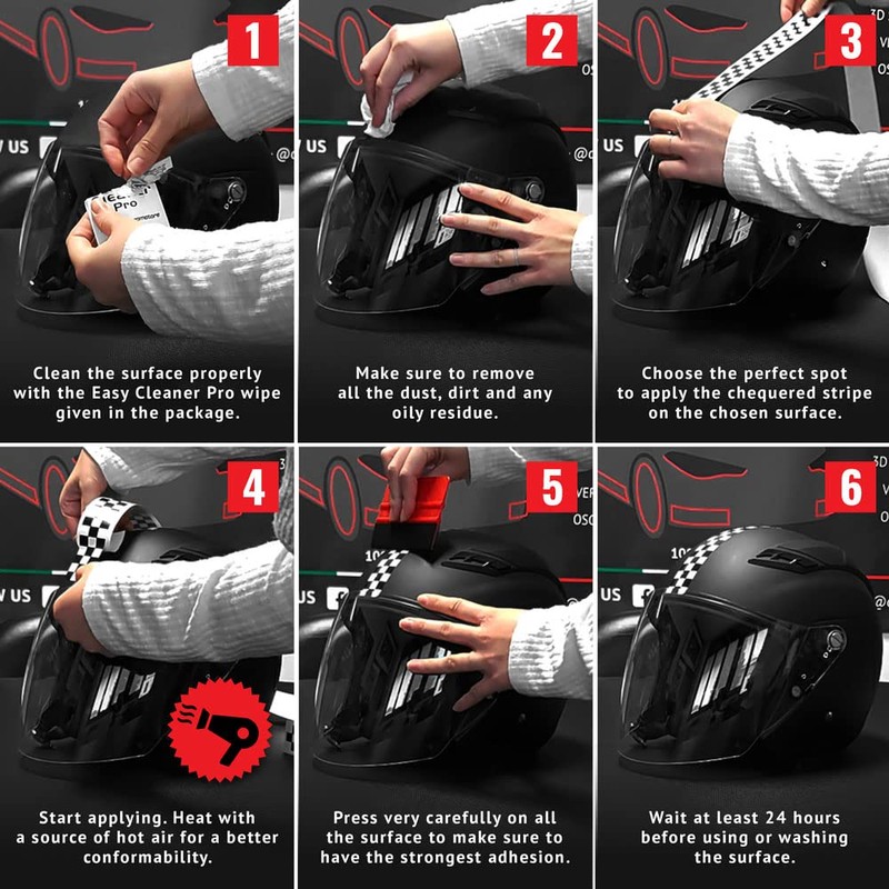 4R Quattroerre.it Checks Trim Stripe Checkered Adhesive Strips, Black and