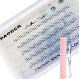 Bottom Lash Extension Kit 200pcs Lower Individual Lashes With Lash Bond and Applicator Tool 6mm Under Eye Lashes Natural Look DIY Eyelash Extension by DAODER(Fairy Bottom Lashes)