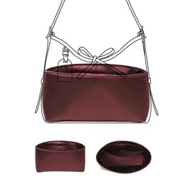 Hazreko Luxury Silk Purse Organizer for Carryall PM - Silky Smooth Handbag Insert with Hidden Zipper, Lightweight and Supportive Tote Shaper for Elegant Storage(Purple)