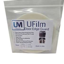 Ufilm Door Edge Protector PRE-Cut Guard Scratch Paint Protection Film with Strong American Glue Clear and Black Universal Car Truck (1 in x 25 ft)