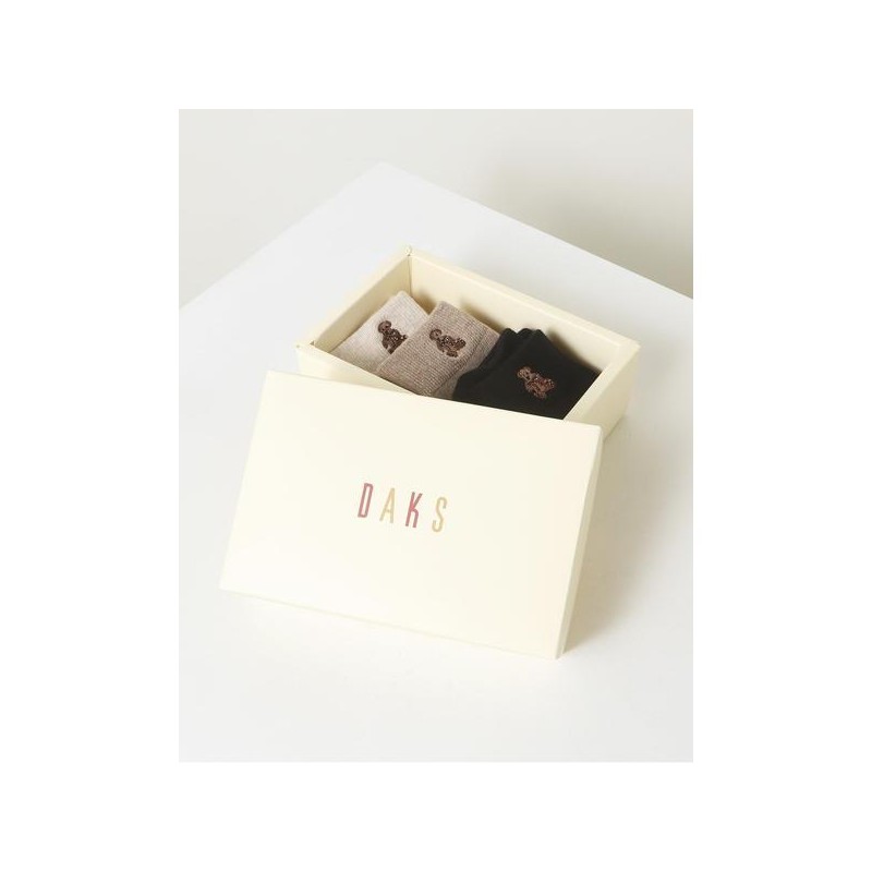 Daks (신세계강남점)DBSS4F404WT 여성중목3족 면혼방 닥스베어 자수 장식 발목 3족세트 (DBS