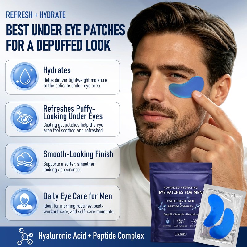OROS Eye Patches for Men, Hyaluronic Acid & Peptide Complex