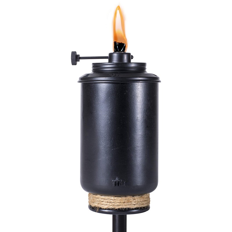 TIKI Adjustable Flame Resin Torch – Black Decorative Outdoor Lighting