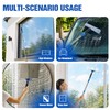 Window Cleaning Kit with Bucket, Squeegee, Scrubber & 80in Handle,