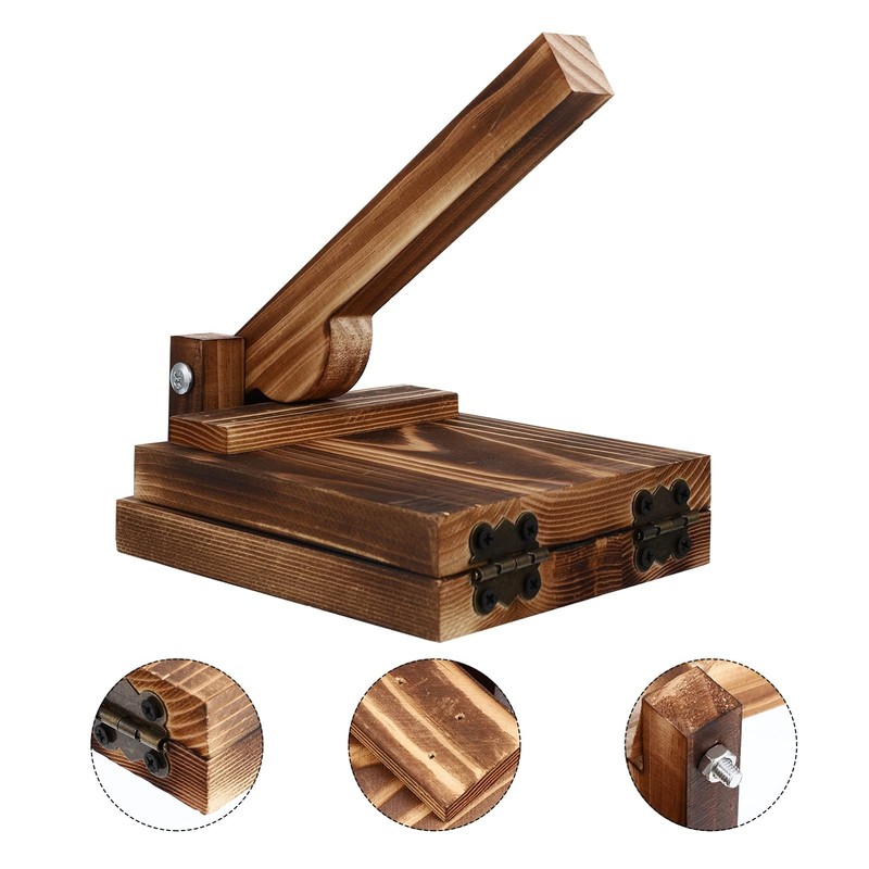 DOITOOL Pierogi Press Wood Tortilla Press Dumpling Skin Maker Dough