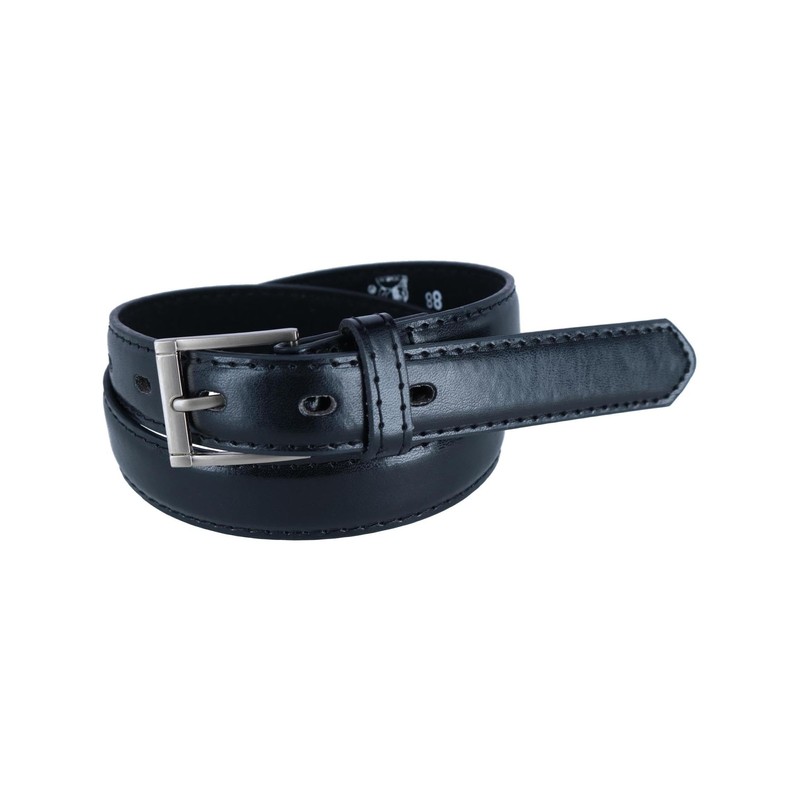 CTM® Kid's Leather 1 inch Dress Belt with Square Buckle,
