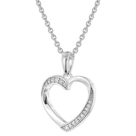 trendor Damen-Halskette mit Zirkonia Herz-Anhänger 925 Silber 28420-40 40 cm
