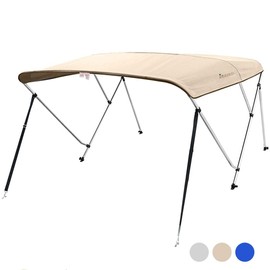 KINGÂ BIRDÂ 3Â BowÂ BiminiÂ BoatÂ TopÂ CoverÂ SunÂ ShadeÂ BoatÂ CanopyÂ WaterproofÂ 1Â InchÂ StainlessÂ AluminumÂ FrameÂ 46"Â HeightÂ withÂ RearÂ SupportÂ PolesÂ andÂ StorageÂ BootÂ 3Â ColorsÂ -5Â Sizesï¼Beige, 67"-72"ï¼