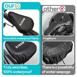 RIXOW 2er Set Sattelschutz Wasserdicht Fahrrad, 100% Wasserdicht Sattelbezug, Reißfest Fahrradsattel Regenschutz, Elastische Wasserfeste Fahrradsatteldecke für MTB Trekkingrad Rennrad