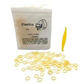 SNAWOP Orthodontic Elastic Rubber Band 1/4" Natural 100PCS Heavy 4.5 Ounce Intraoral Teeth Brace Bands with Placer Hook