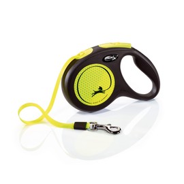 Flexi New Neon Cord Yellow Medium 5m Retractable Dog Leash/Lead for dogs up to 20kgs/44lbs