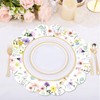 Spring Placemats Disposable 50 Pack - Watercolor Table Mats for