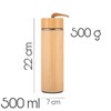 Ktchnhlprz Tea bottle with tea strainer, bamboo rope, double-walled stainless