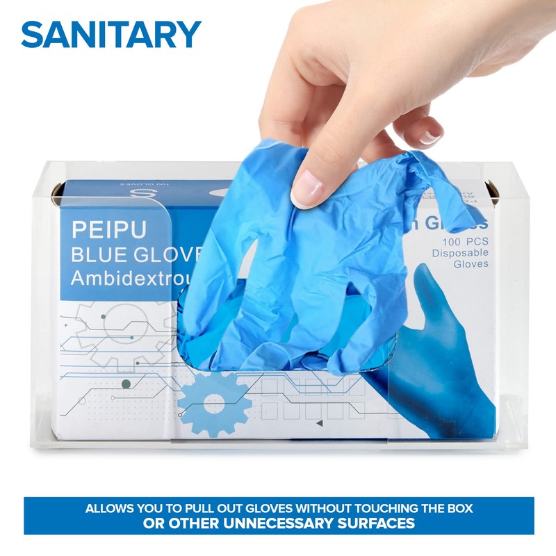 Stock Your Home Acrylic Single Gloves Dispenser, Tissue Box Shelf,