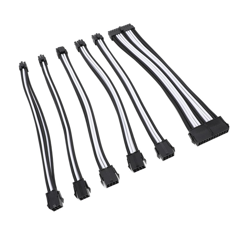 6PCS PC Extension Cable Set 30cm 24 Pin Motherboard Extension