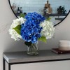 RUZUQE YalzoneMet 3 Pcs 21inch Artificial Dark Blue Hydrangea Natural