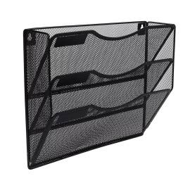 EasyPAG 3 Pockets Mesh Hanging Wall File Holder Organizer Wall Mounted Paper ...