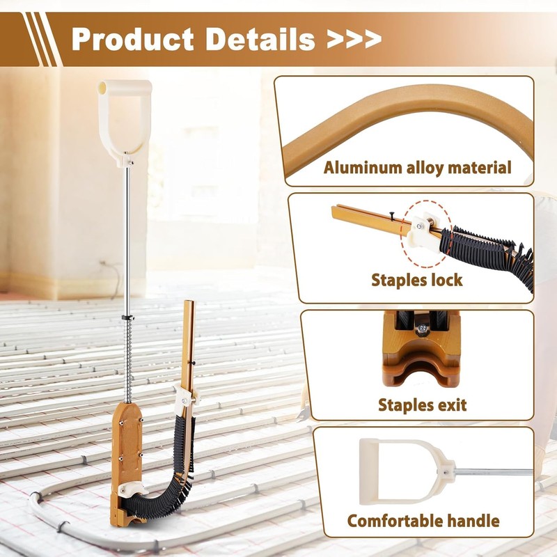 PEX Pipe Stapler with 1650 Pcs Staples Foamboard Stapler Stand