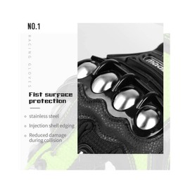 Guantes de motocicleta Air Flow Steel Knuckle Touchscreen BMX MX ATV MTB Motocross Dirt Bike Racing Downhill Guantes tácticos (negro, grande)