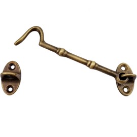 Heavy Duty Copper Door Latch gate latches Rustic Design Cabin Hook Latch Door Lock (Bronze-Colored, 11.3CM)