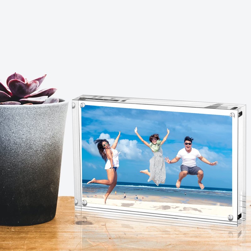 Acrylic Photo Frame - Double Sided Picture Frame with Magnetic,