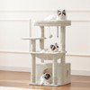Heybly Cat Tree, Kitten Tower with Large Soft Cat Basket,
