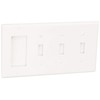 Leviton 4-Gang 3-Toggle 1-Decora Wallplate, 80732-W, White